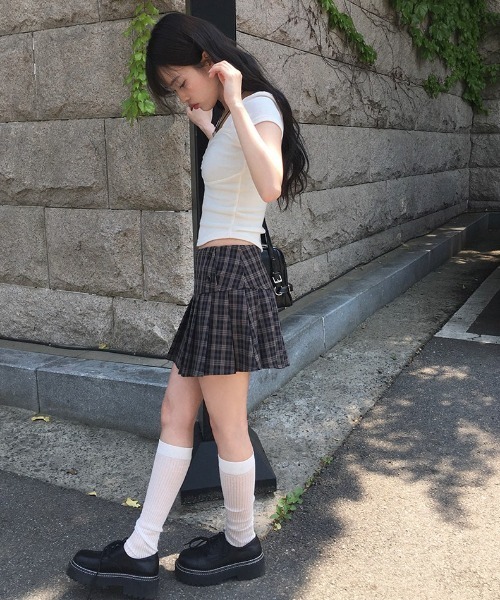 anyonemore（エニワンモア）の「[MADE] ハートネックキャップスリーブシャーリング半袖Tシャツ（Tシャツ/カットソー・レディース・ストライプ/チャコール/アイボリー/ブラック・FREE）」の15枚目の写真