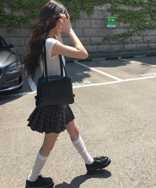 anyonemore（エニワンモア）の「[MADE] ハートネックキャップスリーブシャーリング半袖Tシャツ（Tシャツ/カットソー・レディース・ストライプ/チャコール/アイボリー/ブラック・FREE）」の18枚目の写真