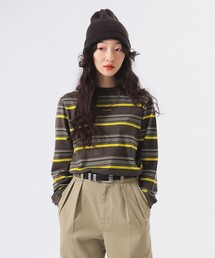 BEAMS BOY | ボーイ エンブロイダリー ボーダー ロングスリーブ Tシャツ(Tシャツ/カットソー)