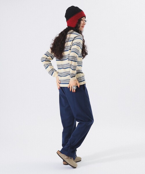 BEAMS BOY（ビームスボーイ）の「【2/5再値下げ】ボーイ エンブロイダリー ボーダー ロングスリーブ Tシャツ（Tシャツ/カットソー・レディース・ホワイト系その他7/オリーブ/ネイビー・1/2/3）」の5枚目の写真