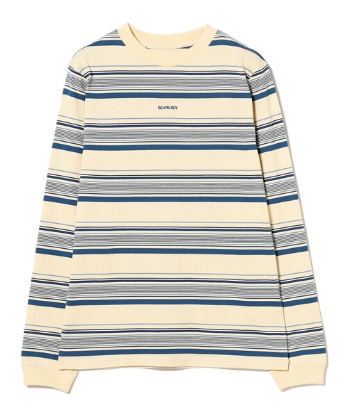 BEAMS BOY（ビームスボーイ）の「【2/5再値下げ】ボーイ エンブロイダリー ボーダー ロングスリーブ Tシャツ（Tシャツ/カットソー・レディース・ホワイト系その他7/オリーブ/ネイビー・1/2/3）」の20枚目の写真