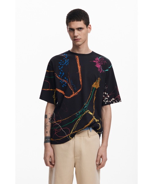 Desigual★ペイント柄☆半袖☆コットン Tシャツ 楽天市場】デシグアル Desigual ペイントモチーフ Tシャツ