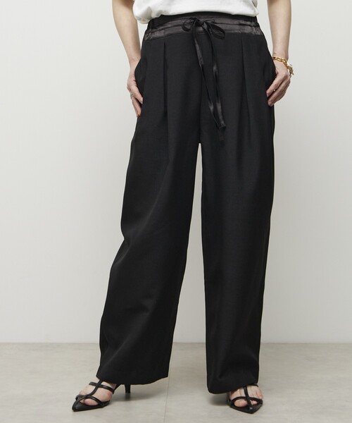 Firsthand(ファーストハンド)の「Firsthand/ファーストハンド 機能性素材 リネンライク バイカラー イージーパンツ / ウォッシャブル / 接触冷感(その他パンツ・レディース・ベージュ/ブラック/ブルーグリーン・MEDIUM/SMALL)」の6枚目の写真