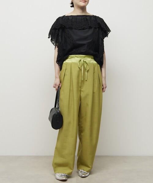 Firsthand(ファーストハンド)の「Firsthand/ファーストハンド 機能性素材 リネンライク バイカラー イージーパンツ / ウォッシャブル / 接触冷感(その他パンツ・レディース・ベージュ/ブラック/ブルーグリーン・MEDIUM/SMALL)」の19枚目の写真