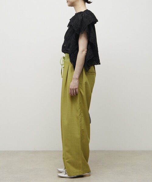 Firsthand(ファーストハンド)の「Firsthand/ファーストハンド 機能性素材 リネンライク バイカラー イージーパンツ / ウォッシャブル / 接触冷感(その他パンツ・レディース・ベージュ/ブラック/ブルーグリーン・MEDIUM/SMALL)」の20枚目の写真