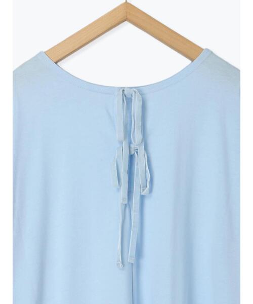 Samansa Mos2 blue(サマンサモスモスブルー)の「◎【接触冷感】バックリボンTシャツ(Tシャツ/カットソー・レディース・チャコールグレー/オフホワイト/サックスブルー・F)」の14枚目の写真