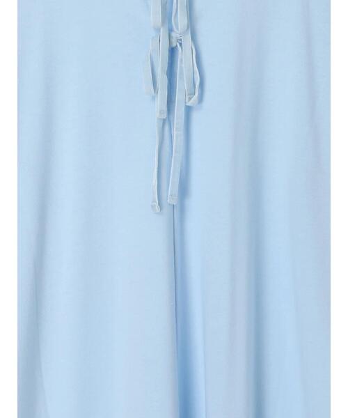 Samansa Mos2 blue(サマンサモスモスブルー)の「◎【接触冷感】バックリボンTシャツ(Tシャツ/カットソー・レディース・チャコールグレー/オフホワイト/サックスブルー・F)」の15枚目の写真