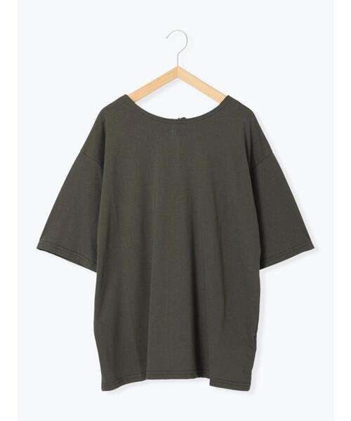 Samansa Mos2 blue(サマンサモスモスブルー)の「◎【接触冷感】バックリボンTシャツ(Tシャツ/カットソー・レディース・チャコールグレー/オフホワイト/サックスブルー・F)」の17枚目の写真
