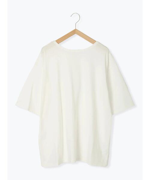 Samansa Mos2 blue(サマンサモスモスブルー)の「◎【接触冷感】バックリボンTシャツ(Tシャツ/カットソー・レディース・チャコールグレー/オフホワイト/サックスブルー・F)」の18枚目の写真