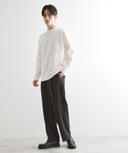 TAKEOKIKUCHI tk. 360度ストレッチ ノーカラージャケット 黒 セットアップ対応360度ストレッチ スリムテーパードパンツ（フル