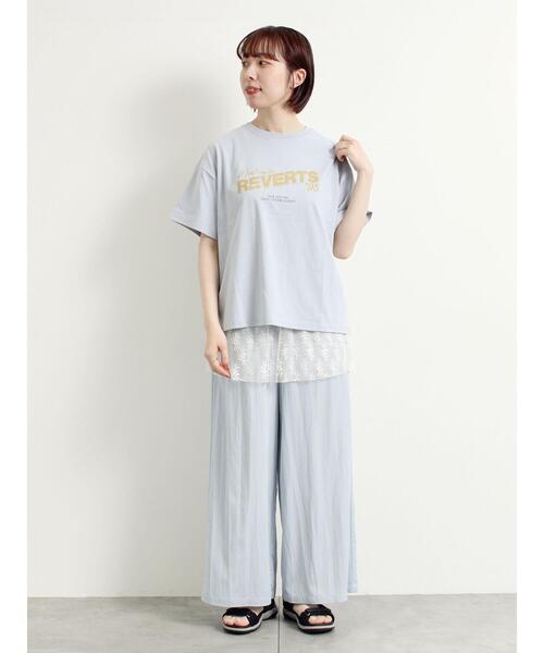 SM2（エスエムツー）の「[接触冷感]バンドモチーフアソートプリントTシャツ（Tシャツ/カットソー・レディース・グレー/チャコールグレー/サックスブルー/オフホワイト・F）」の16枚目の写真