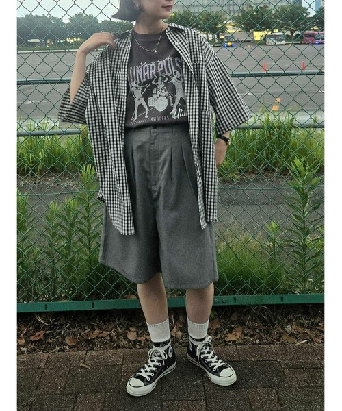 SM2（エスエムツー）の「[接触冷感]バンドモチーフアソートプリントTシャツ（Tシャツ/カットソー・レディース・グレー/チャコールグレー/サックスブルー/オフホワイト・F）」の6枚目の写真