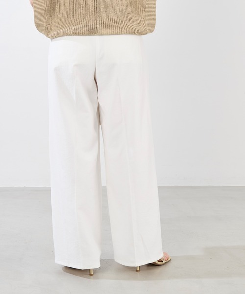 MICA&DEAL（マイカ＆ディール）の「麻混チノワイドパンツ〈2サイズ展開〉（チノパンツ・レディース・オフホワイト/ベージュ・34/36/38）」の10枚目の写真