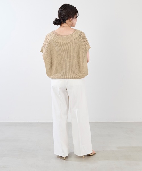 MICA&DEAL（マイカ＆ディール）の「麻混チノワイドパンツ〈2サイズ展開〉（チノパンツ・レディース・オフホワイト/ベージュ・34/36/38）」の11枚目の写真