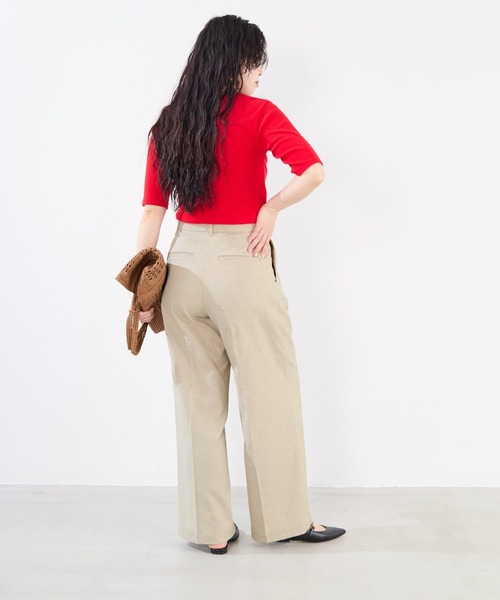 MICA&DEAL（マイカ＆ディール）の「麻混チノワイドパンツ〈2サイズ展開〉（チノパンツ・レディース・オフホワイト/ベージュ・34/36/38）」の17枚目の写真