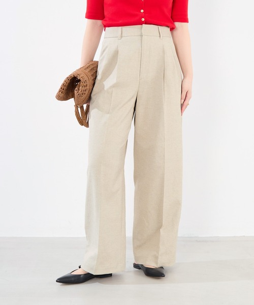 MICA&DEAL（マイカ＆ディール）の「麻混チノワイドパンツ〈2サイズ展開〉（チノパンツ・レディース・オフホワイト/ベージュ・34/36/38）」の18枚目の写真