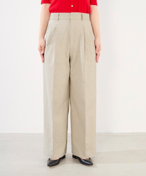 MICA&DEAL（マイカ＆ディール）の「麻混チノワイドパンツ〈2サイズ展開〉（チノパンツ・レディース・オフホワイト/ベージュ・34/36/38）」の20枚目の写真