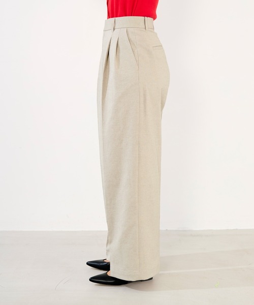 MICA&DEAL（マイカ＆ディール）の「麻混チノワイドパンツ〈2サイズ展開〉（チノパンツ・レディース・オフホワイト/ベージュ・34/36/38）」の21枚目の写真