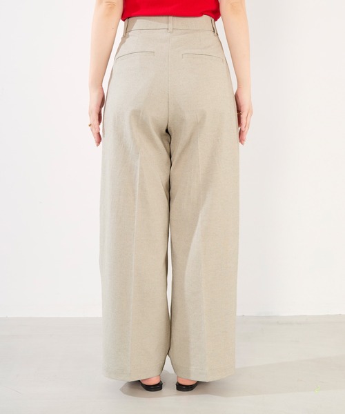 MICA&DEAL（マイカ＆ディール）の「麻混チノワイドパンツ〈2サイズ展開〉（チノパンツ・レディース・オフホワイト/ベージュ・34/36/38）」の22枚目の写真