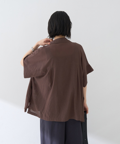 Rouge vif Anna（ルージュヴィフアンナ）の「強撚半袖シアーフォルムハーフスリーブジャケット（テーラードジャケット・レディース・ブラック/ブラウン・フリー）」の21枚目の写真