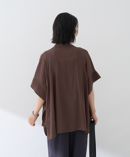 Rouge vif Anna（ルージュヴィフアンナ）の「強撚半袖シアーフォルムハーフスリーブジャケット（テーラードジャケット・レディース・ブラック/ブラウン・フリー）」の20枚目の写真