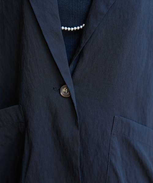 Rouge vif Anna（ルージュヴィフアンナ）の「強撚半袖シアーフォルムハーフスリーブジャケット（テーラードジャケット・レディース・ブラック/ブラウン・フリー）」の4枚目の写真