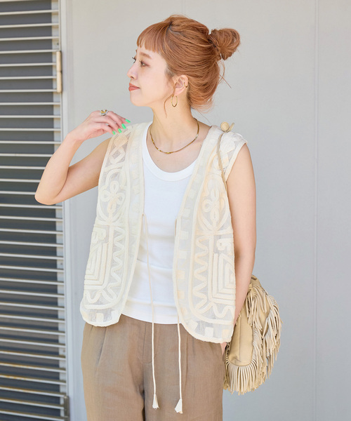 追加3》【WEB限定】手洗い可 / メッシュ刺繍ベスト（その他