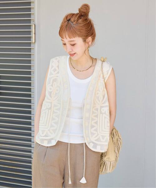 メッシュ刺繍ベスト（ベスト）｜B.C STOCK（ベーセーストック