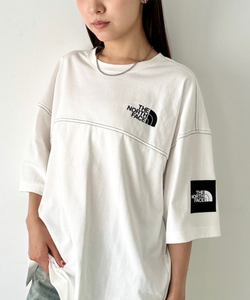 THE NORTH FACE(ザノースフェイス)の「国内未発売 THE NORTH FACE(ザ・ノースフェイス)/ワンポイントロゴ ステッチ 切り替え 半袖 Tシャツ/STITCH DYEING S/S R/TEE(Tシャツ/カットソー・レディース・ブラック/ホワイト/チャコールグレー/ベージュ・M/L/XL/XXL)」の6枚目の写真