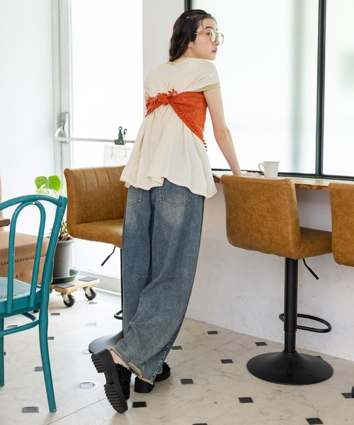 niko and...（ニコアンド）の「オリジナル太縁伊達メガネ（メガネ・レディース・ベージュ/ブラック・FREE）」の12枚目の写真