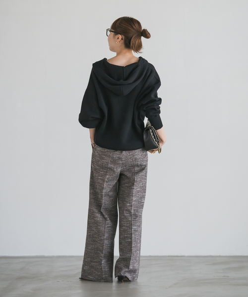 追加》接結タック編みフードプルオーバー（ニット/セーター