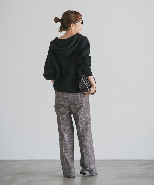 追加》接結タック編みフードプルオーバー（ニット/セーター