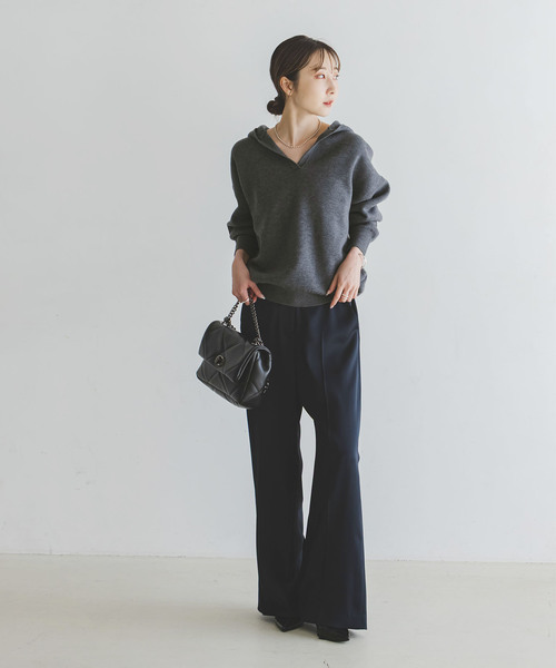 追加》接結タック編みフードプルオーバー（ニット/セーター