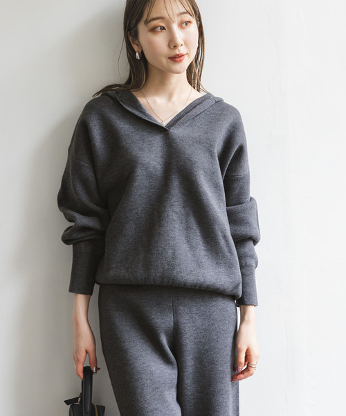 セール】《追加》接結タック編みフードプルオーバー（ニット/セーター