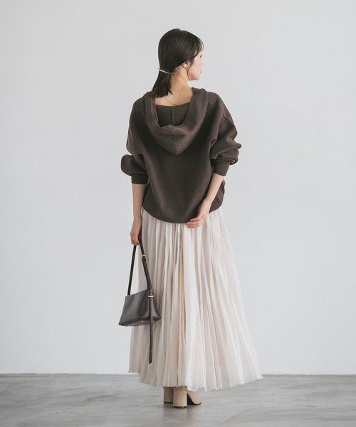 セール】《追加》接結タック編みフードプルオーバー（ニット/セーター