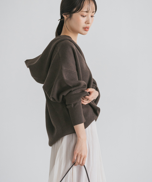 セール】《追加》接結タック編みフードプルオーバー（ニット/セーター