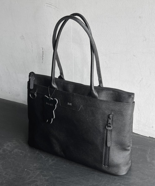 DECADE(ディケイド)の「ウォータープルーフレザービジトートバッグ (DCD-01511)/ Water Proof Cow Lether Tote Bag(トートバッグ・メンズ・ブラック/ブラック系その他・フリー)」の2枚目の写真