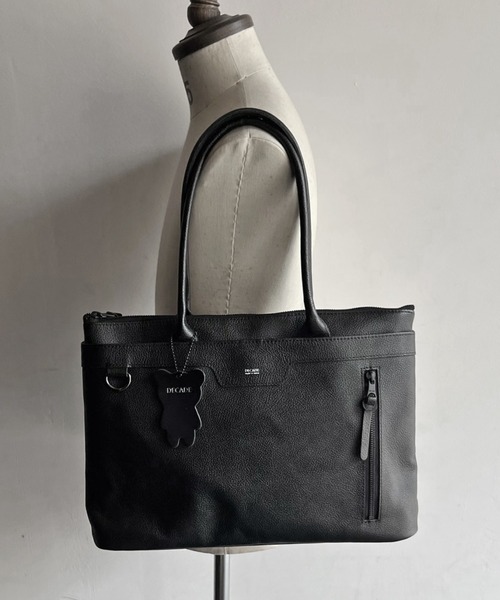 DECADE(ディケイド)の「ウォータープルーフレザービジトートバッグ (DCD-01511)/ Water Proof Cow Lether Tote Bag(トートバッグ・メンズ・ブラック/ブラック系その他・フリー)」の7枚目の写真