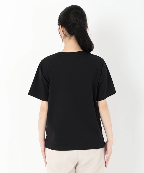STRAWBERRY-FIELDS（ストロベリーフィールズ）の「UV天竺_クランプルパールネックTシャツ（Tシャツ/カットソー・レディース・ブラック/キャメル/グレー・2）」の6枚目の写真