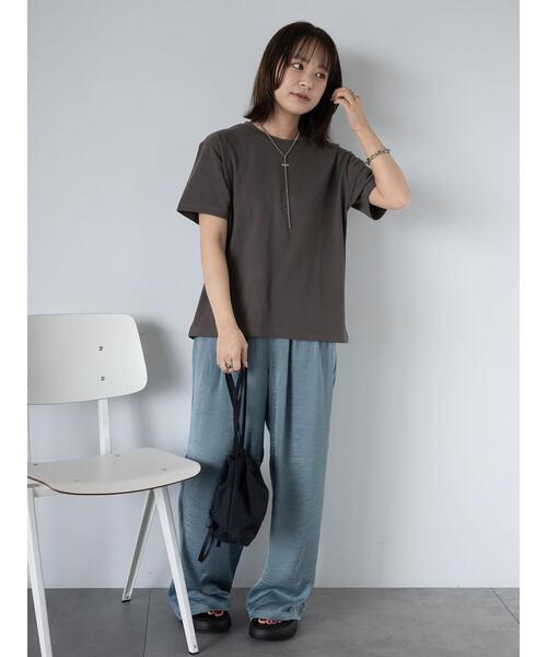 ehka sopo(エヘカソポ)の「サテンイージーパンツ(その他パンツ・レディース・キナリ/モカ/ブルー・F)」の14枚目の写真