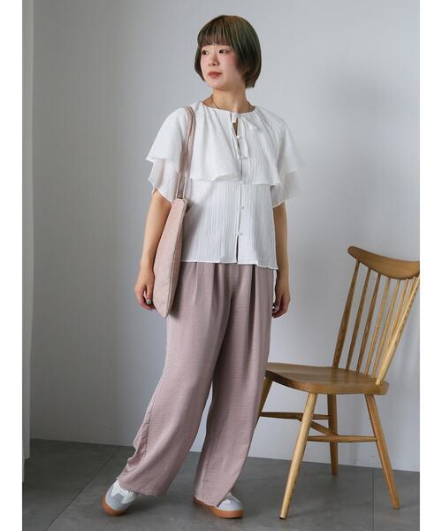 ehka sopo(エヘカソポ)の「サテンイージーパンツ(その他パンツ・レディース・キナリ/モカ/ブルー・F)」の21枚目の写真