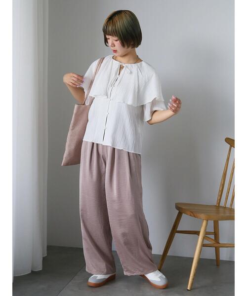 ehka sopo(エヘカソポ)の「サテンイージーパンツ(その他パンツ・レディース・キナリ/モカ/ブルー・F)」の22枚目の写真