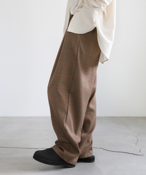select MOCA(セレクトモカ)の「チェック柄タックパンツ(スラックス・レディース・ブラウン/チャコールグレー・MEDIUM/LARGE)」の18枚目の写真