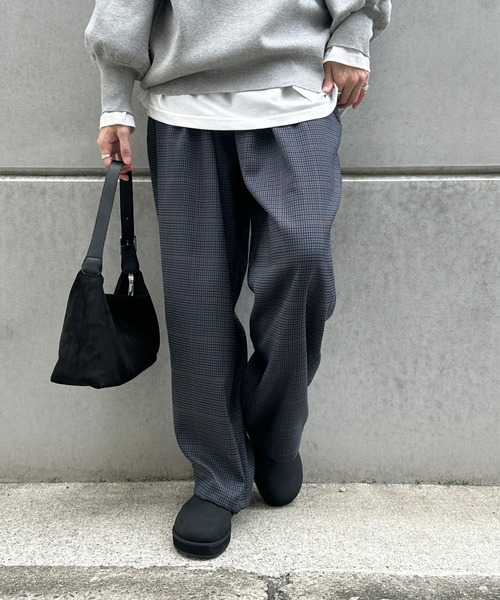 セール】チェック柄タックパンツ（スラックス）｜select MOCA