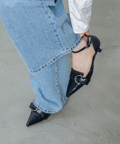 EVOL(イーボル)の「【ふかふか・クッション入り】セパレートベルト4.5cmパンプス IZ5851(パンプス・レディース・シルバー/ブラウン/ブラック・22.5cm/23.5cm/24.5cm/23.0cm/24.0cm/25.0cm/22.0cm)」の4枚目の写真