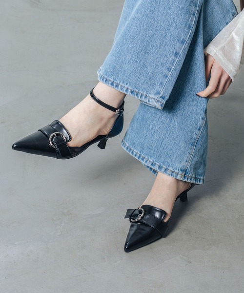 EVOL(イーボル)の「【ふかふか・クッション入り】セパレートベルト4.5cmパンプス IZ5851(パンプス・レディース・シルバー/ブラウン/ブラック・22.5cm/23.5cm/24.5cm/23.0cm/24.0cm/25.0cm/22.0cm)」の5枚目の写真