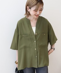 トップス　オリーブグリーン SLY ニット セーター DUAL COLOR FRONT ZIP KNIT TOPS デュアル