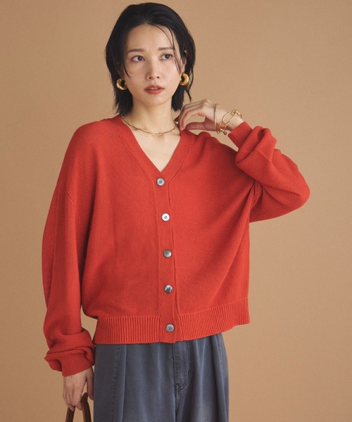 Doux archives（ドゥアルシーヴ）の「カノコ編みカーディガン（カーディガン/ボレロ・レディース・オレンジ/アイボリー/ブラウン・FREE）」の15枚目の写真