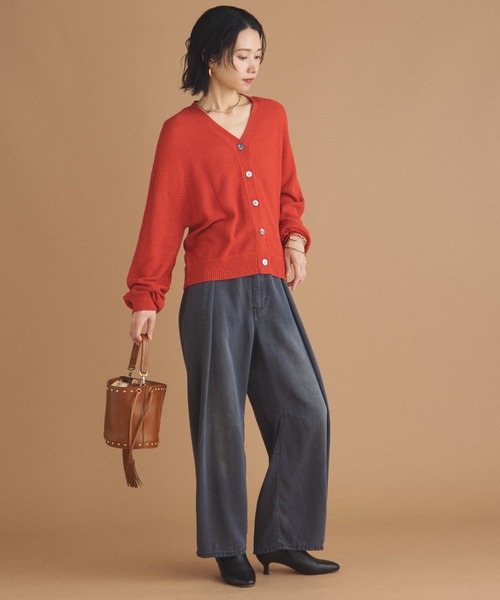 Doux archives（ドゥアルシーヴ）の「カノコ編みカーディガン（カーディガン/ボレロ・レディース・オレンジ/アイボリー/ブラウン・FREE）」の10枚目の写真