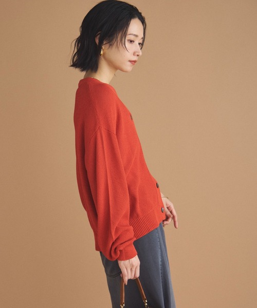 Doux archives（ドゥアルシーヴ）の「カノコ編みカーディガン（カーディガン/ボレロ・レディース・オレンジ/アイボリー/ブラウン・FREE）」の19枚目の写真